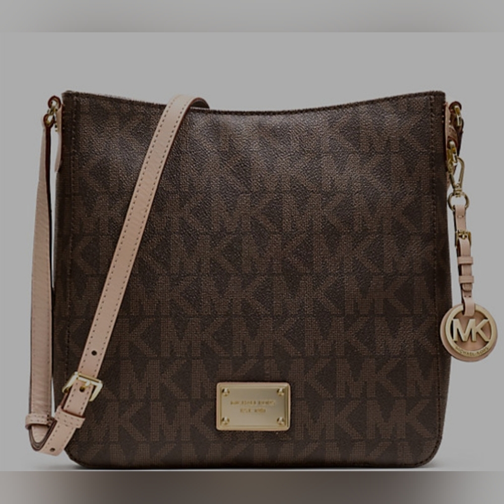 Michael Kors Jet Set Brown Monogram Messanger Bag